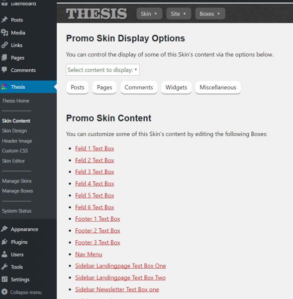 Thesis custom sidebar css
